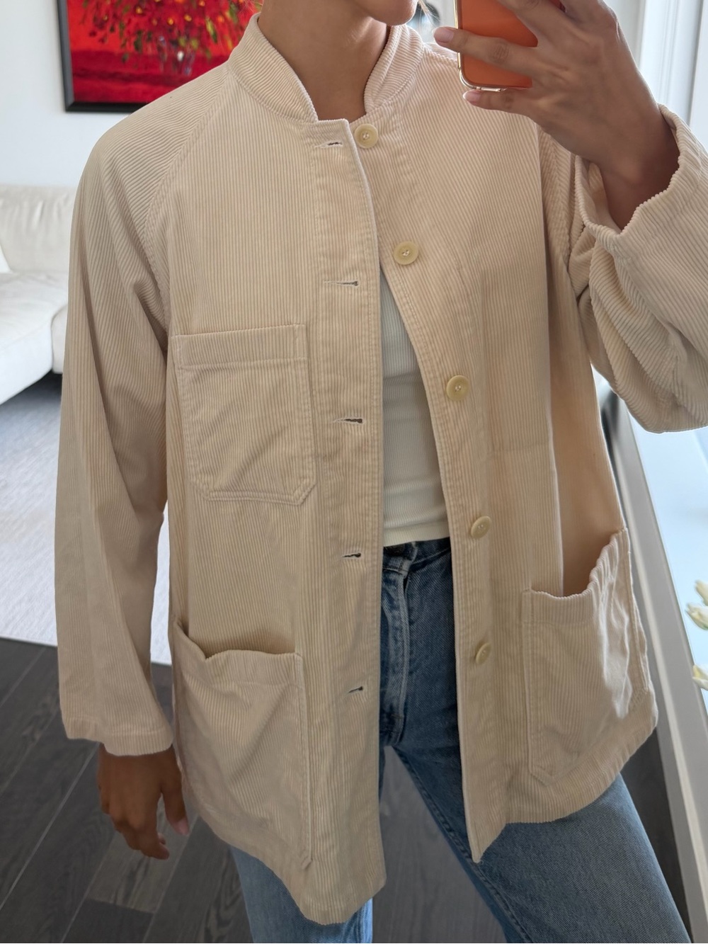 Arpenteur France Cream Corduroy Chore Jacket XS | Made in France